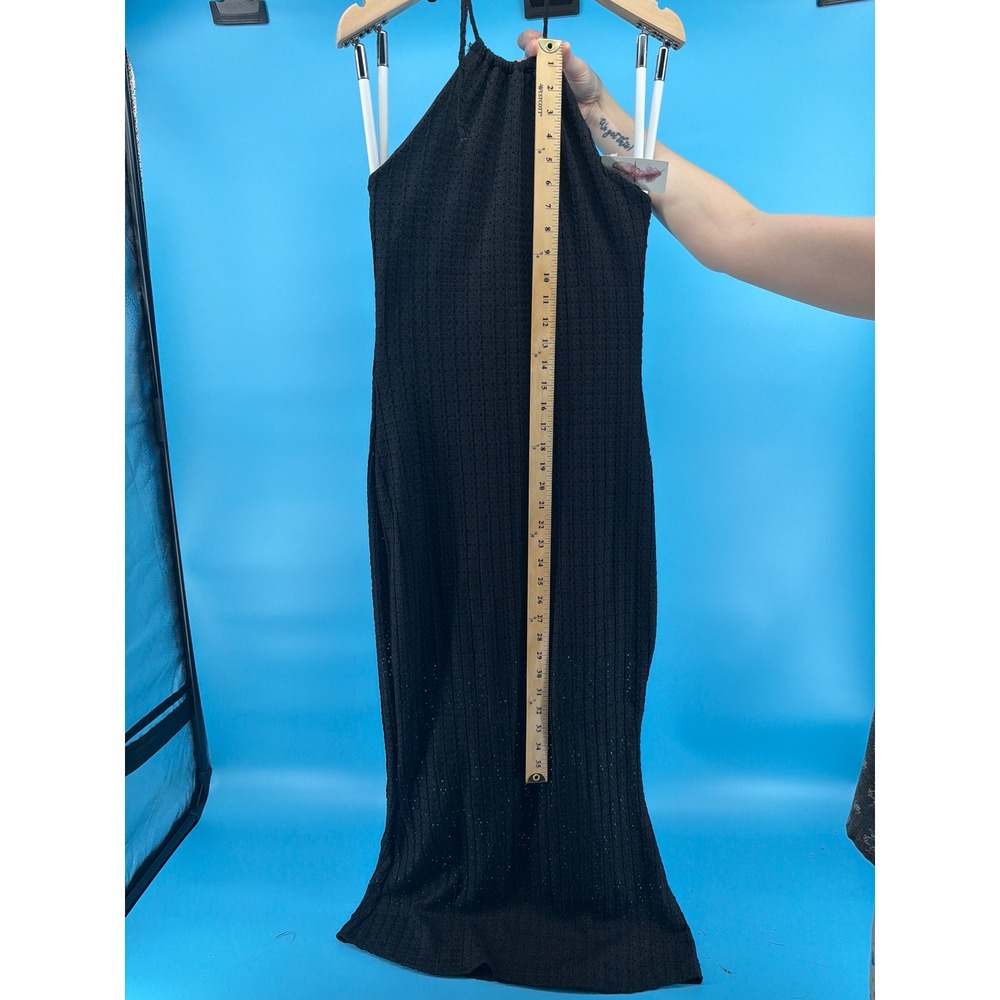 Jessica Simpson Black Halter Neck Textured Knit Midi Dress‎ NWT Medium - Picture 4 of 5